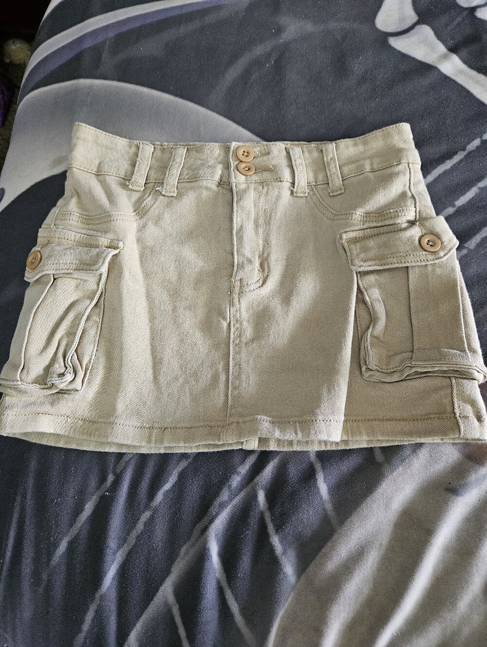 SHEIN Beige Cargo Pocket Mini Skirt